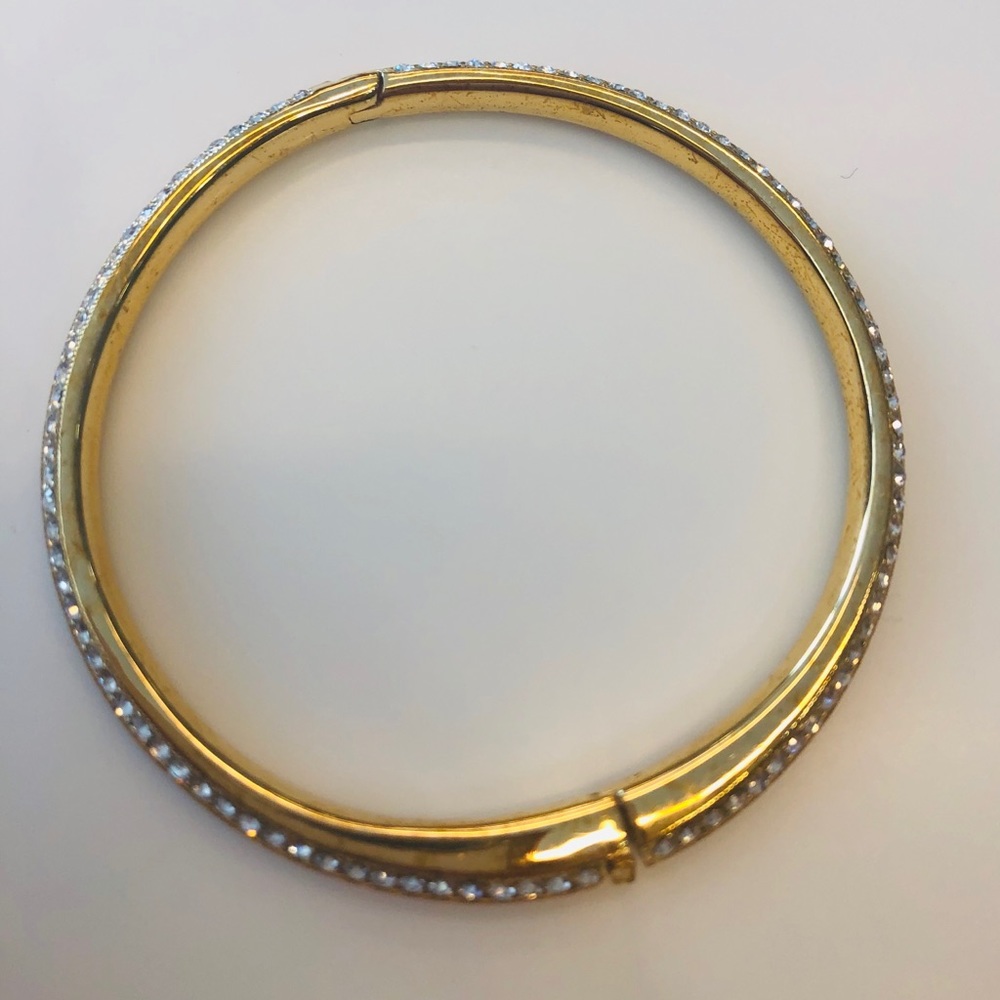 Nadri Pavé Crystal Bangle - Yellow Gold - Picture 4 of 4